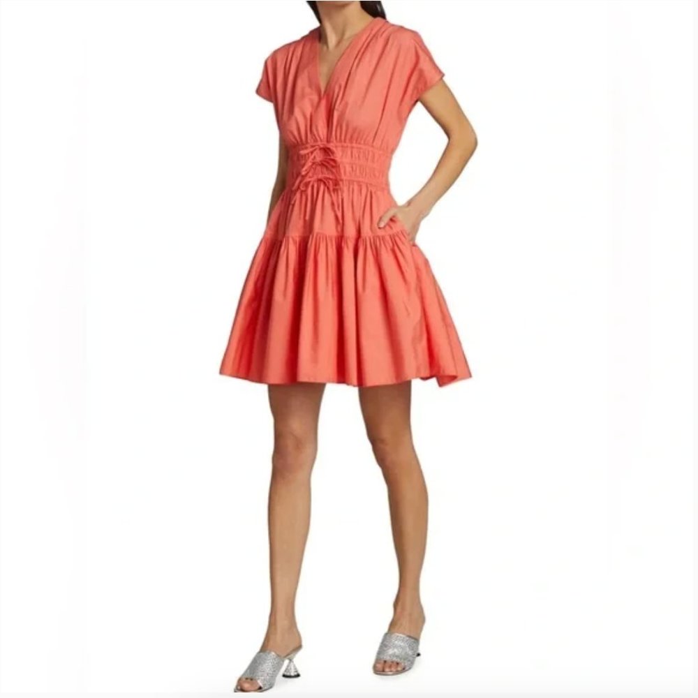Derek Lam 10 Crosby Tora Mini Dress - Coral - Size 4